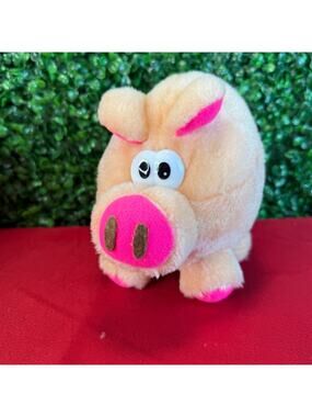 Vintage Cloud 9 Round Pink Pig Plush Stuffed Animal Toy Chonky Fat Retro Snout